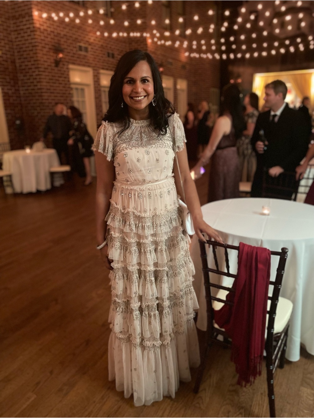 Needle & Thread Blush Pink/Tan Embellished Tulle Gown
